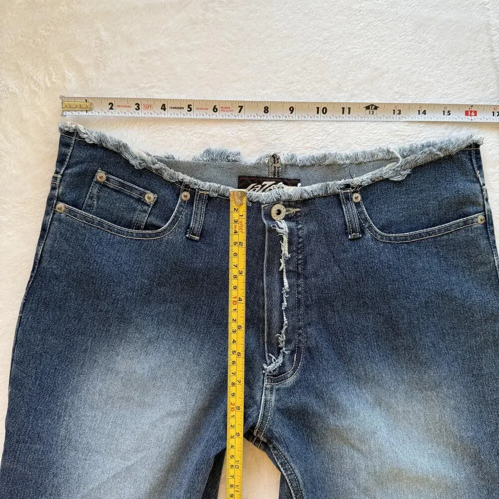 Lazer Jeans Flare Jeans Juniors 13 Blue Denim Studded Fringe Distressed Stretch - Picture 4 of 6